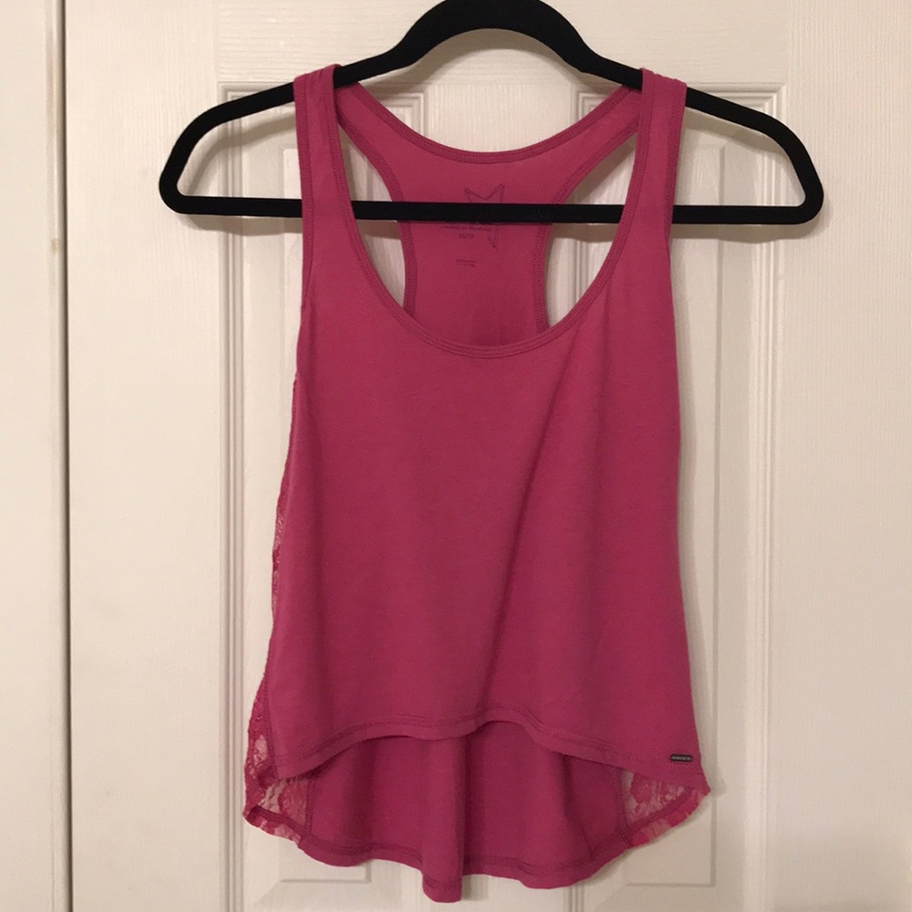 Garage Racerback Crop Top with Lace - Picture 1 of 4